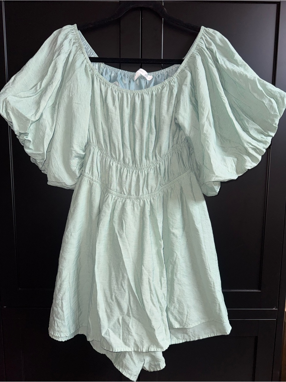 Altar'd State Mint Green Puff Sleeve Romper XL